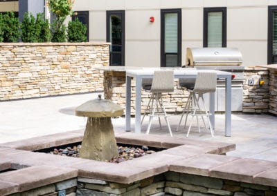 Outdoor Patio and BBQ Grill at the RED Apartments in Cincinnati